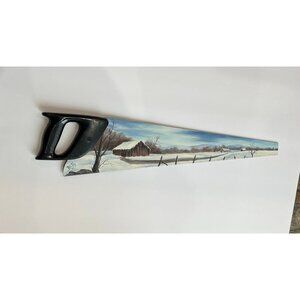 Vtg Betty Robinson Artist Plastic Hand Saw Folk Blade Art Painting Signed Betty